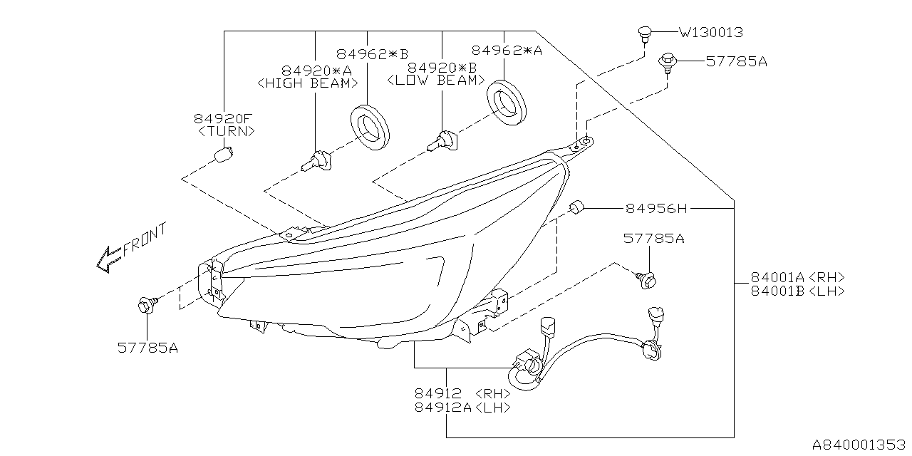 Subaru 84913AL22A Lens & Body Complete