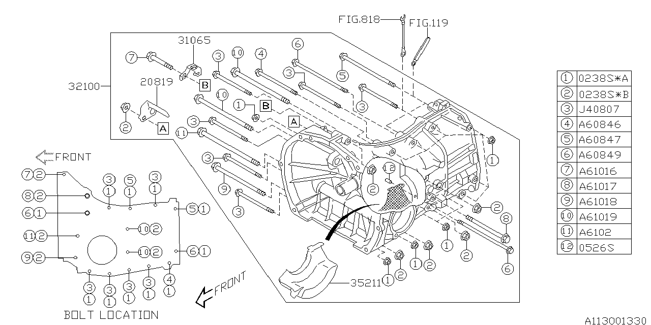 Subaru 31065AA010 Bracket Air BREATHER