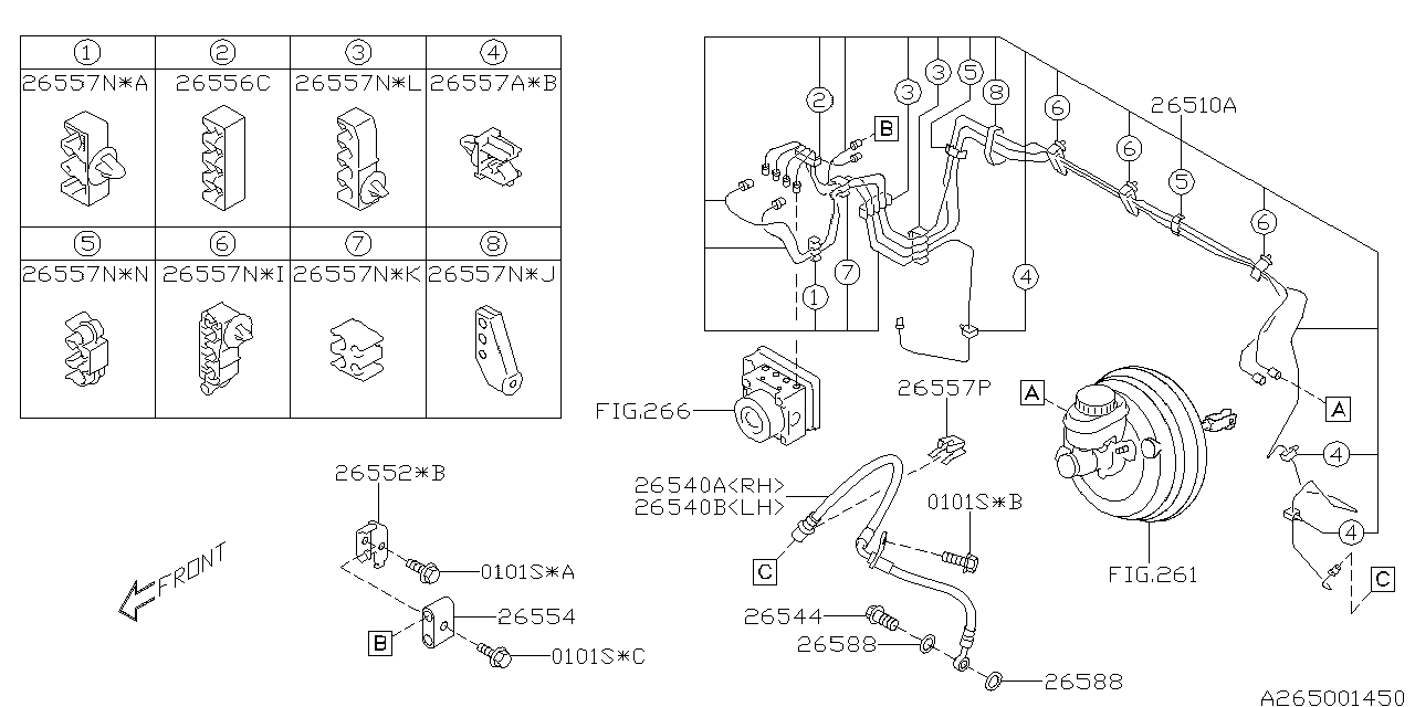 Subaru 26552AL00A Bracket Connector Front