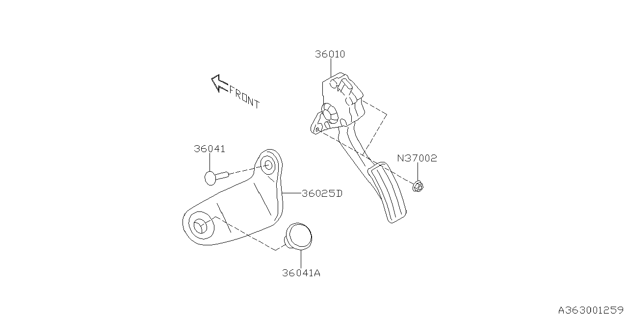 Subaru 36010AL040 Pedal Assembly Accelerator SLH