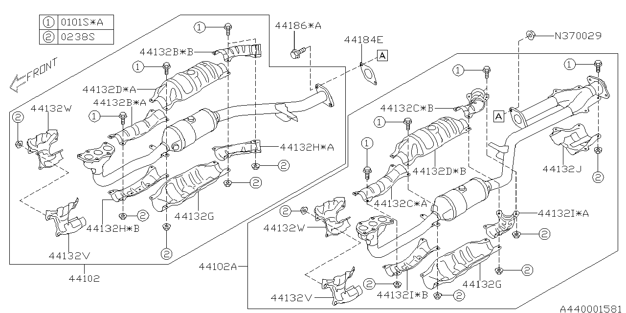 Subaru 44652AB240 Cover Exhaust