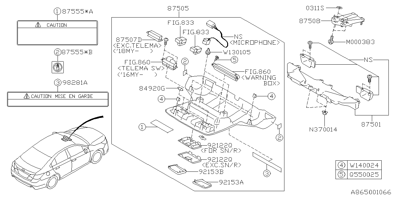 Subaru 98281AL03A Label Caution