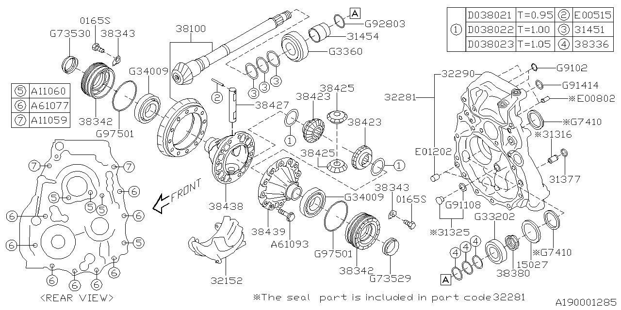 Subaru 38100AB781 Gear Set HYP