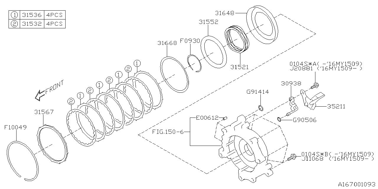 Subaru 31521AA200 Spring Return Piston