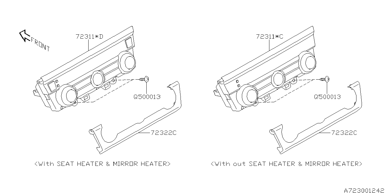 Subaru 72311AL21A Heater Control Assembly