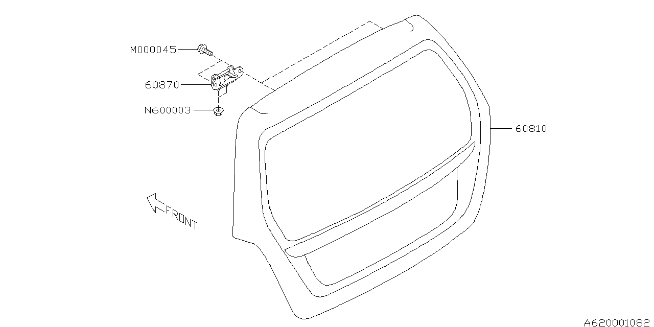 Subaru 60809SA1009P Panel Rear Gate U4