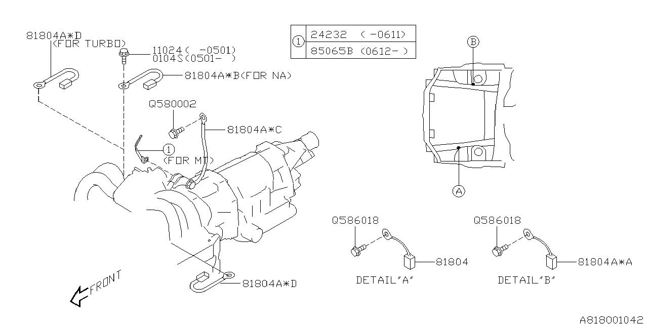 Subaru 81831SA020 Cord Radio Earth