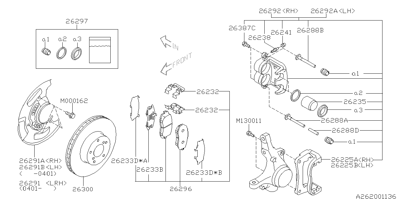 Subaru 26292SA000 Disk Brake Kit RH