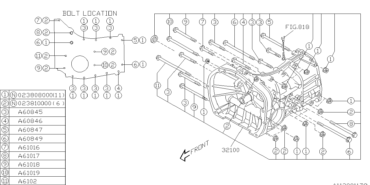Subaru 32100AA603 Manual Transmission Case Assembly