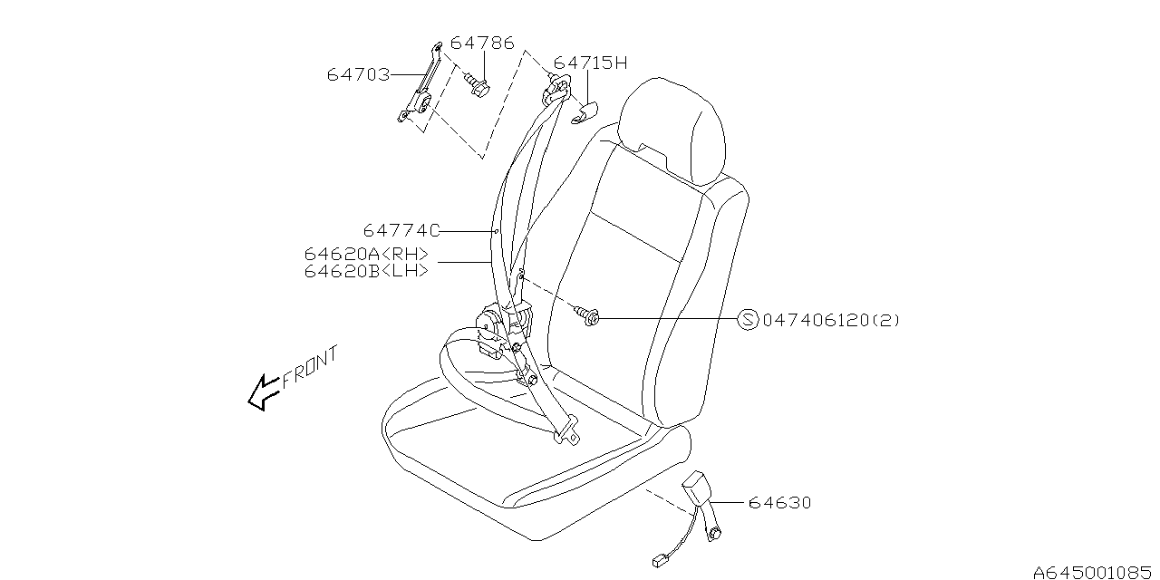 Subaru 64631SA000ND Seat Belt In Front