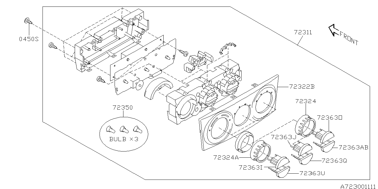 Subaru 72311SA022 Heater Control Assembly