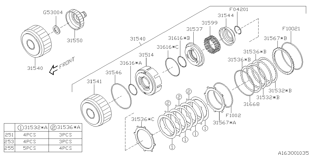 Subaru 31540AA360 Clutch Assembly-High