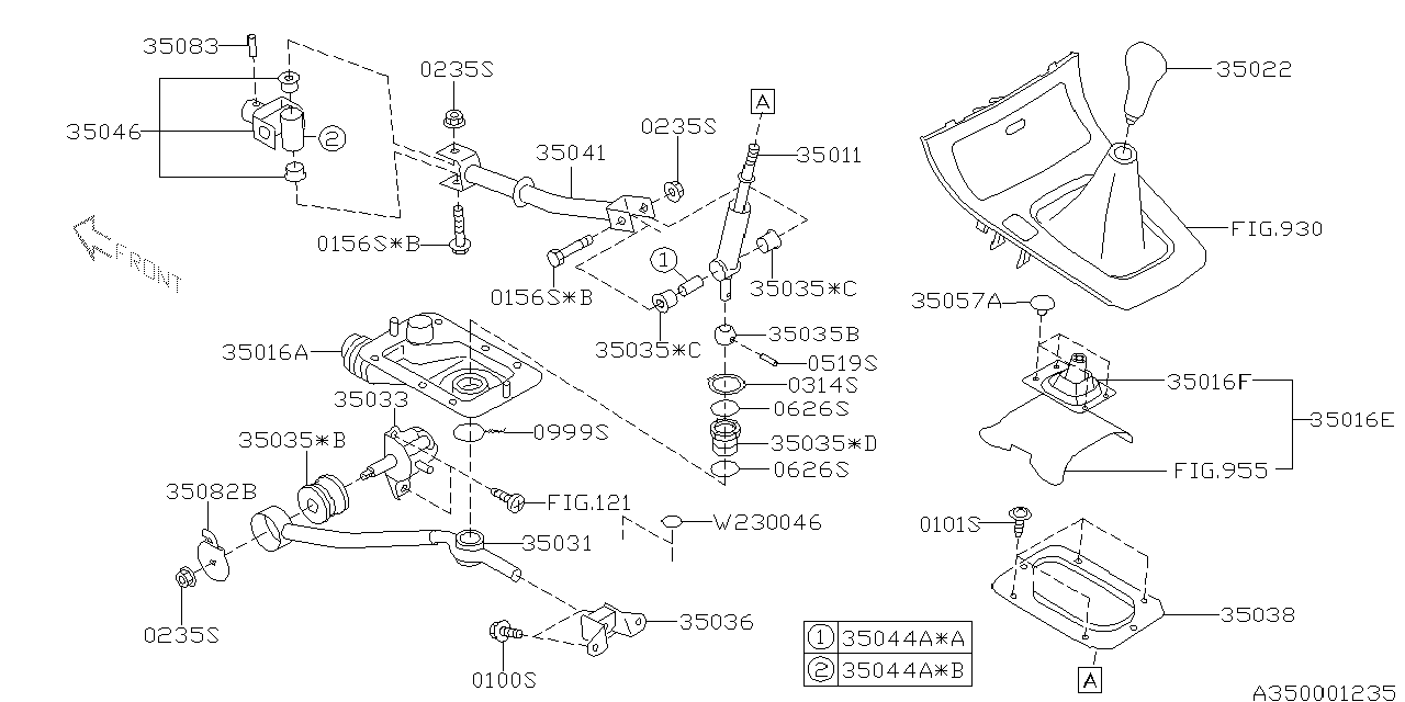 Subaru 35016SA020 Boot Gear Shift In