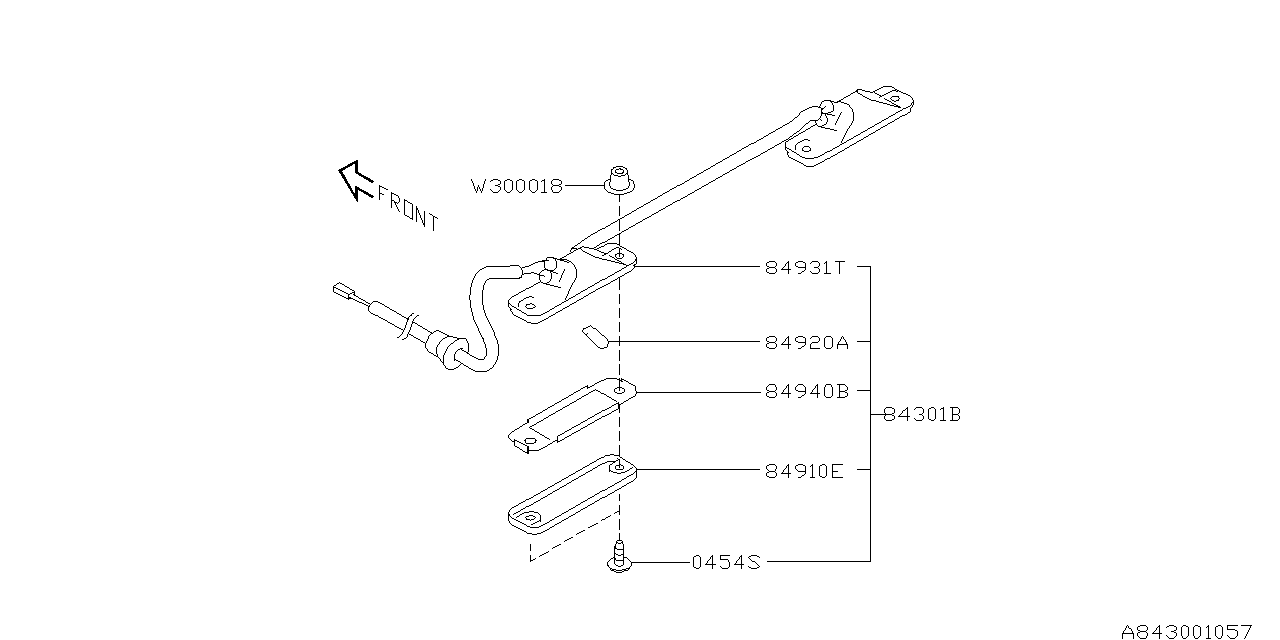 Subaru 84301SA000 Lamp Assembly License