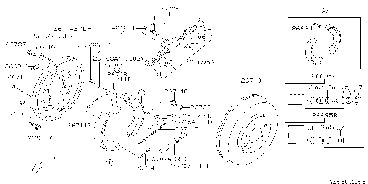 Subaru 26708AE001 Parking Lever Rear RH