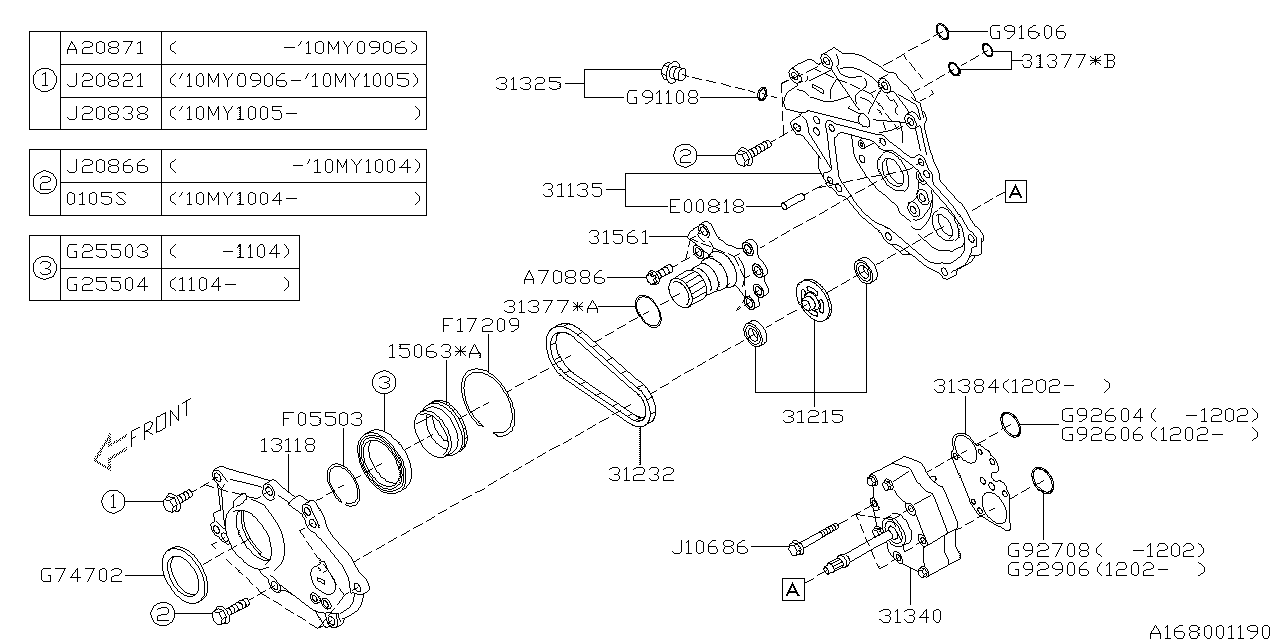 Subaru 31325AA070 Bolt Assembly Seal