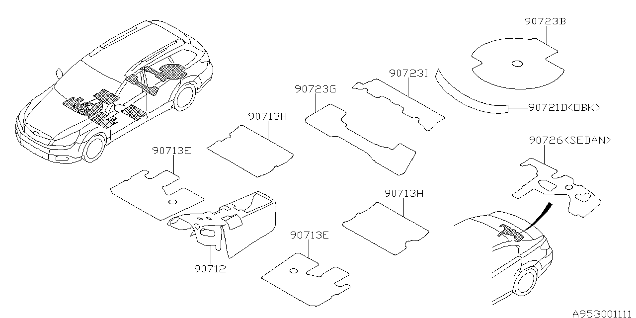 Subaru 90726AJ03A SILENCER Panel Rear