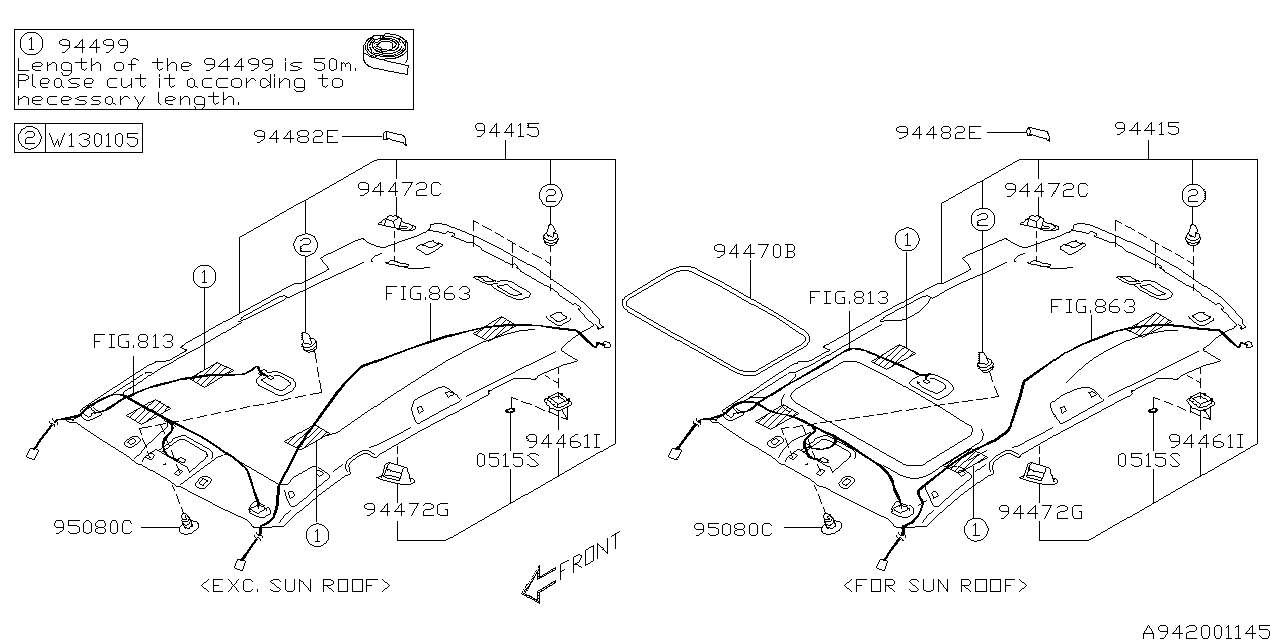 Subaru 94426AJ00AME Trim Panel Assembly SUNROOF