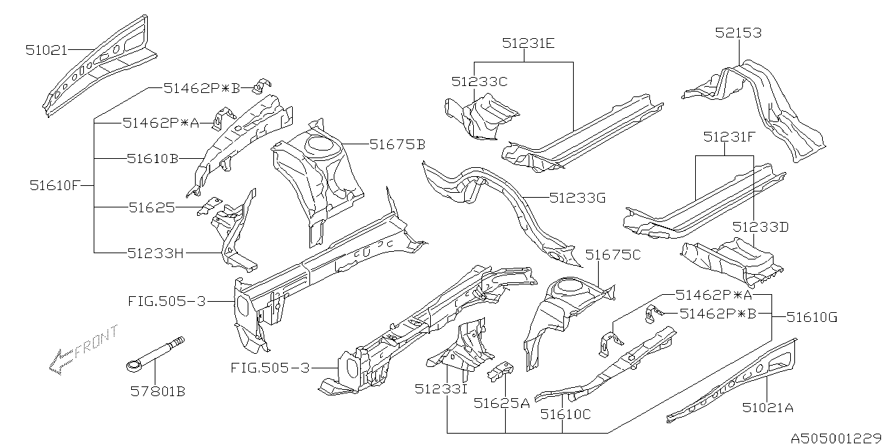 Subaru 51625AJ00B9P Bracket Front Suspension