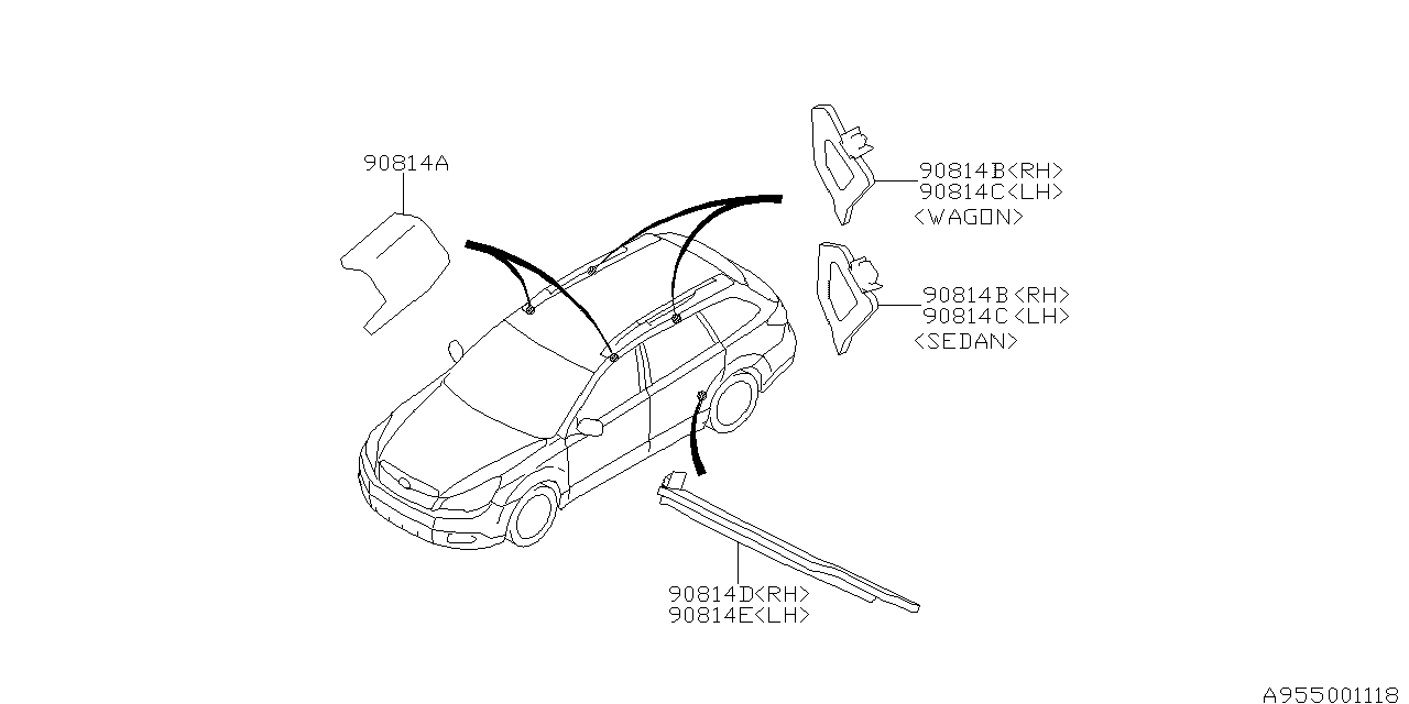 Subaru 90815AJ090 INSULATOR Side Rl Rear RH