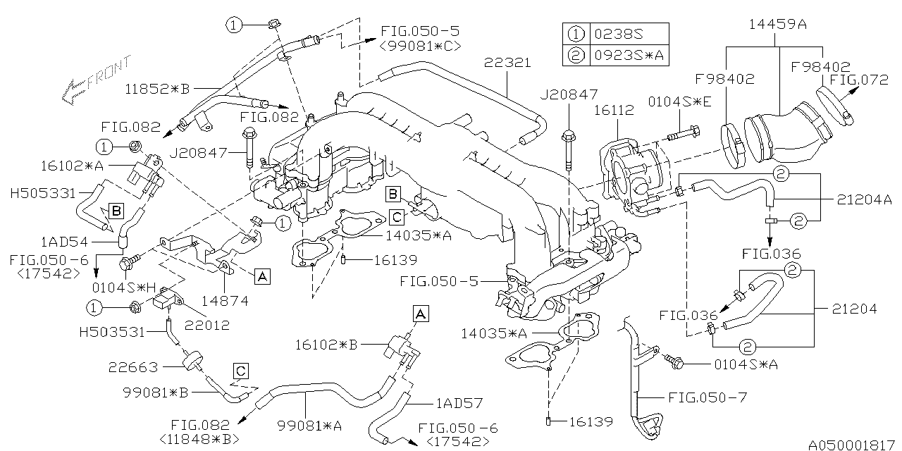 Subaru 99071AD540 Hose Vacuum