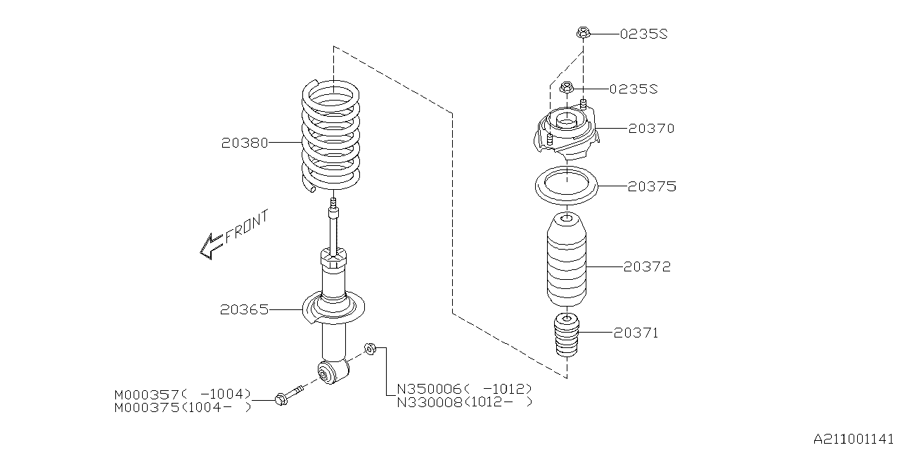 Subaru 20365AJ02A Shock ABSORBER Complete Rear