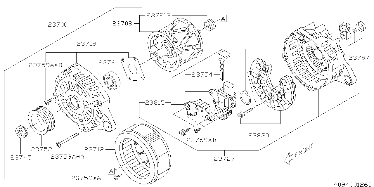 Subaru 23830AA250 RECTIFIER Assembly ALTERNATOR