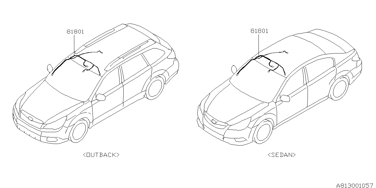 Subaru 81801AJ06A Cord Roof RH