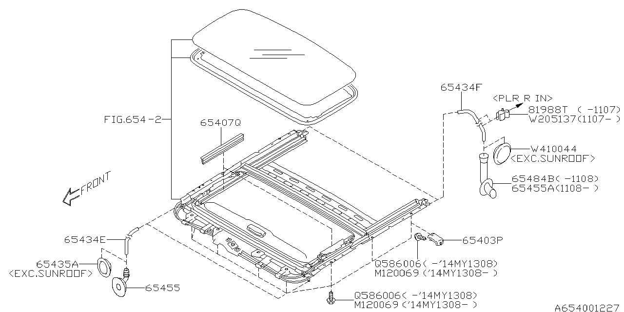 Subaru 65475AJ04A Tube Drain Sedan Rear RH