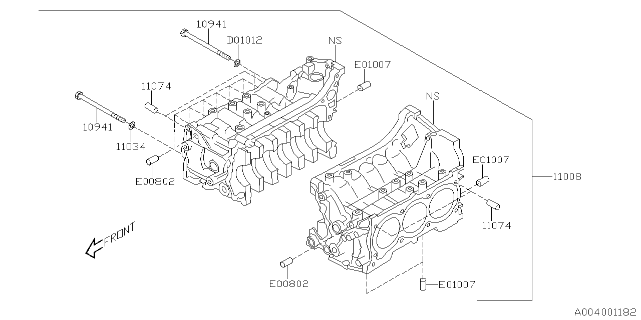 Subaru 11010AB300 Block Set Cylinder