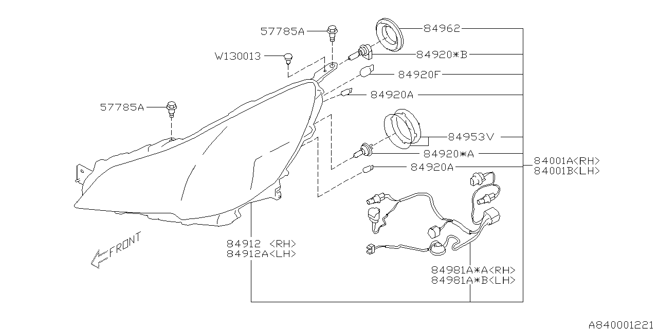 Subaru 84913AJ04A Lens & Body COMPLUSR