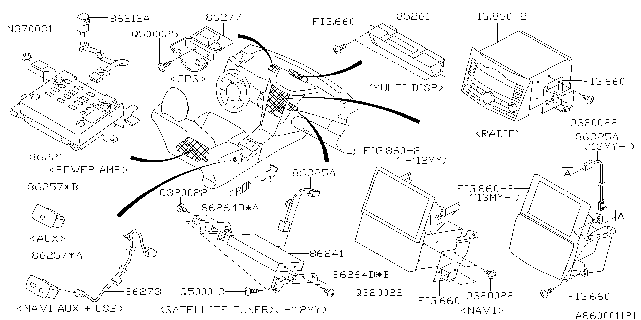 Subaru 86264AJ10A Bracket Tuner Left