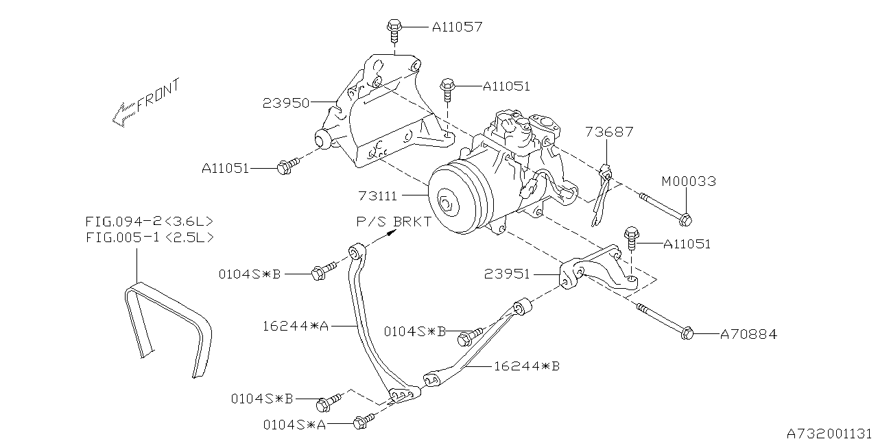 Subaru 16244AA020 Rod STOPPER