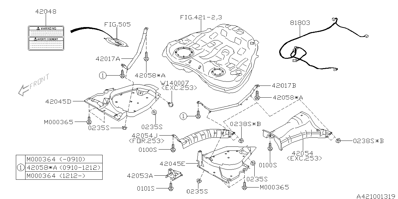 Subaru 81803AJ01A Cord Fuel