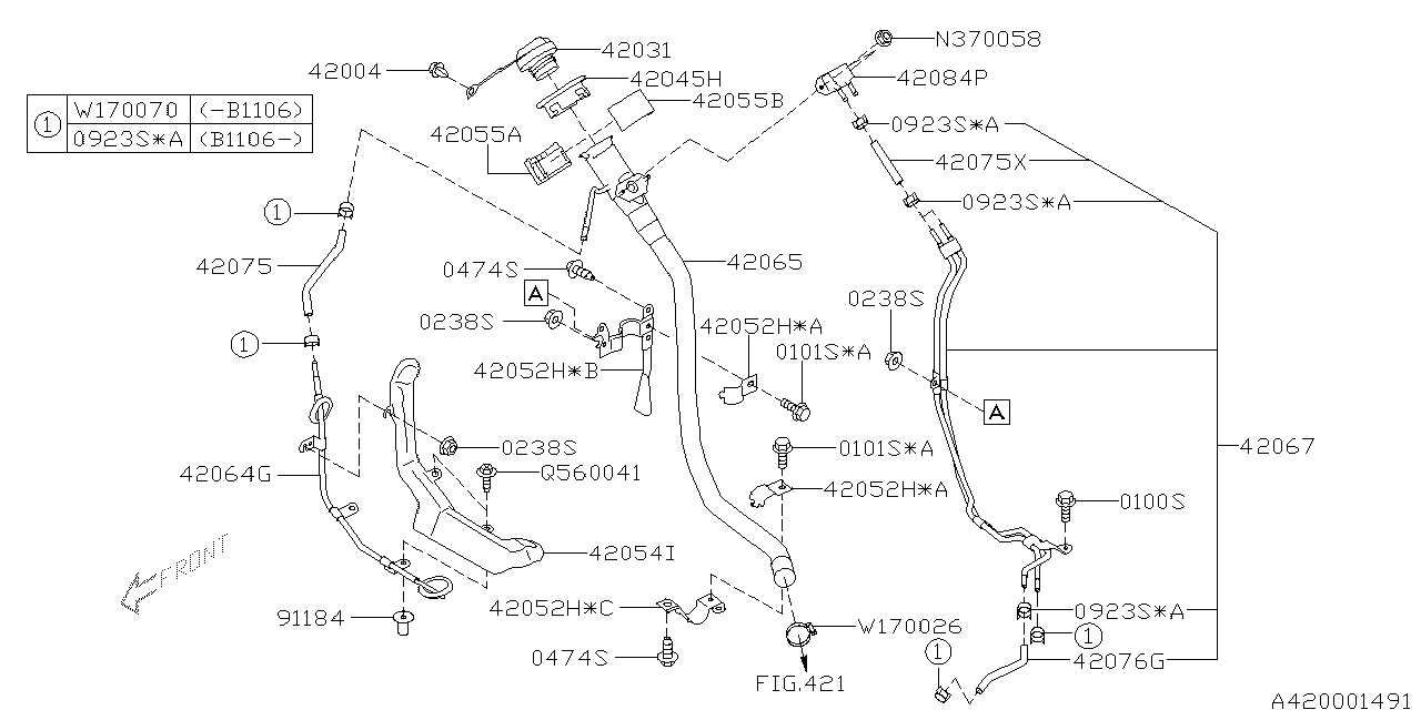 Subaru 42052AJ23A Bracket Filler