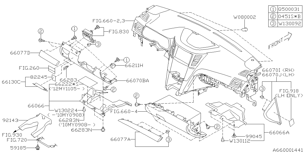 Subaru 66096AJ10A Under Cover Assembly Drive