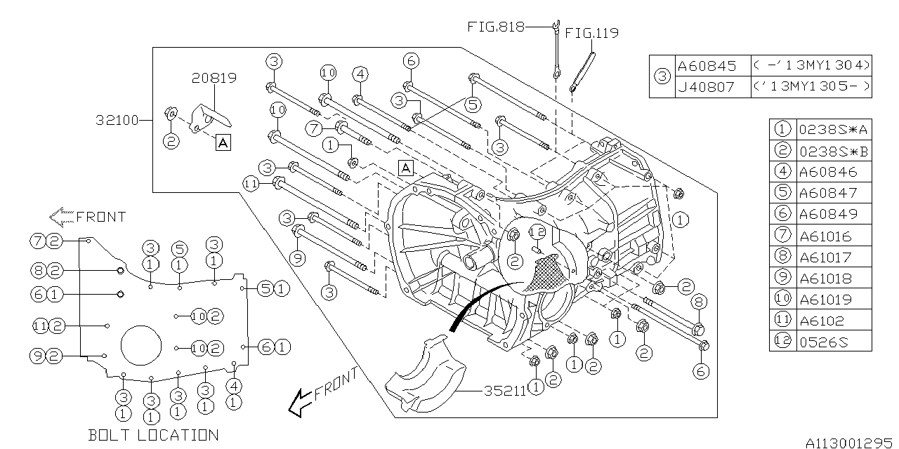 Subaru 20819AA010 Bracket Harness