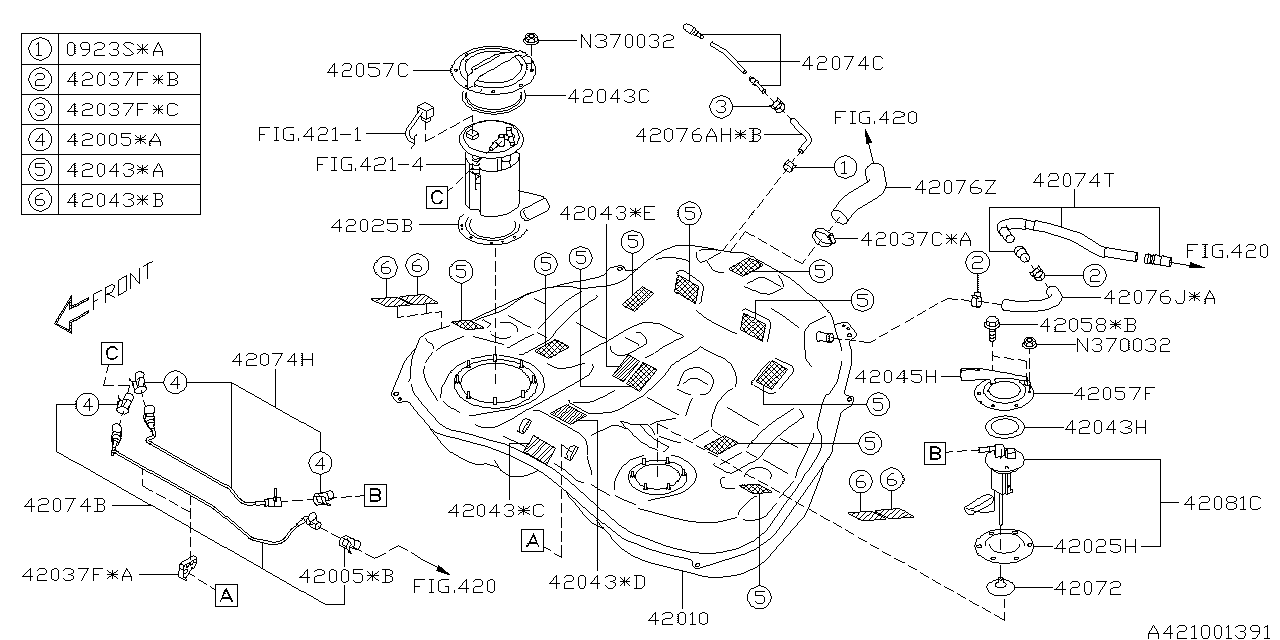 Subaru 42037AG16A Clamp Tube