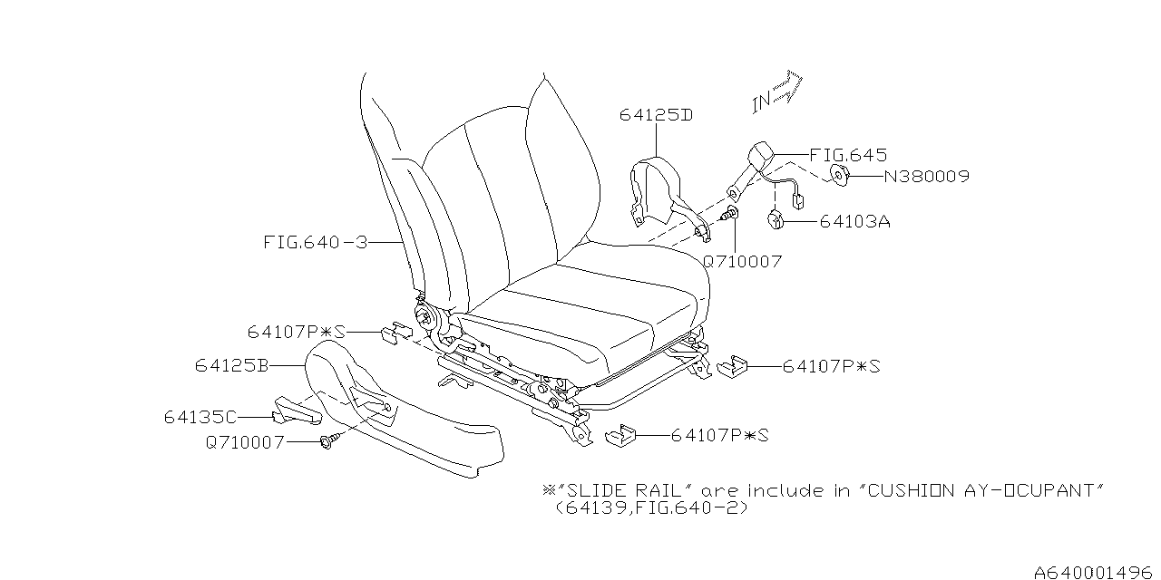 Subaru 64143AJ00AWJ Knob Hinge RH