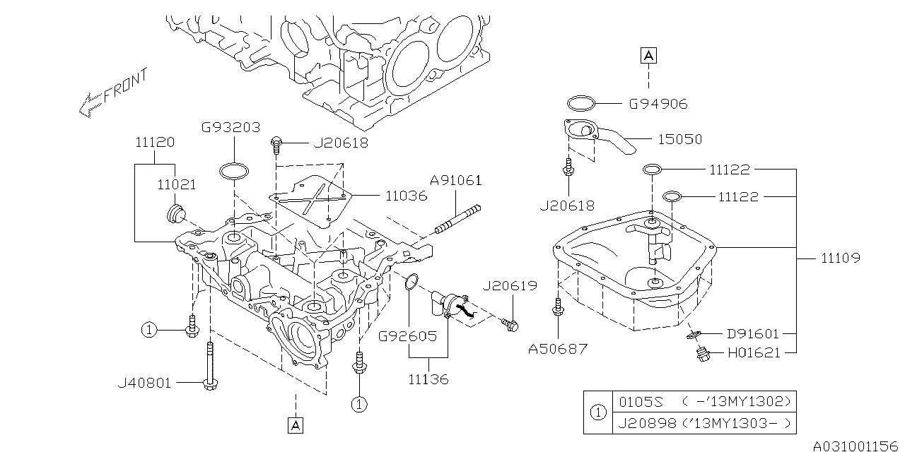 Subaru 808408010 Bolt 8X75X22