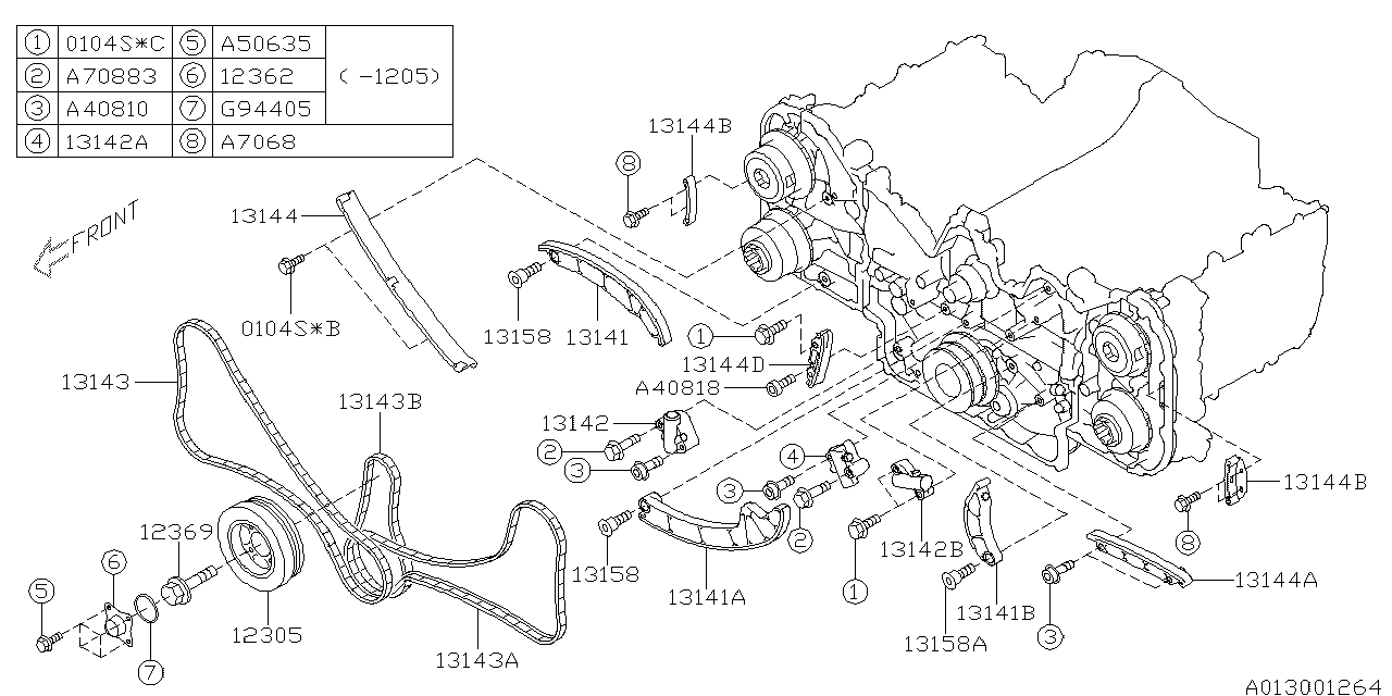 13141AA080 Genuine Subaru LEVER COMPLETE CHN TENS