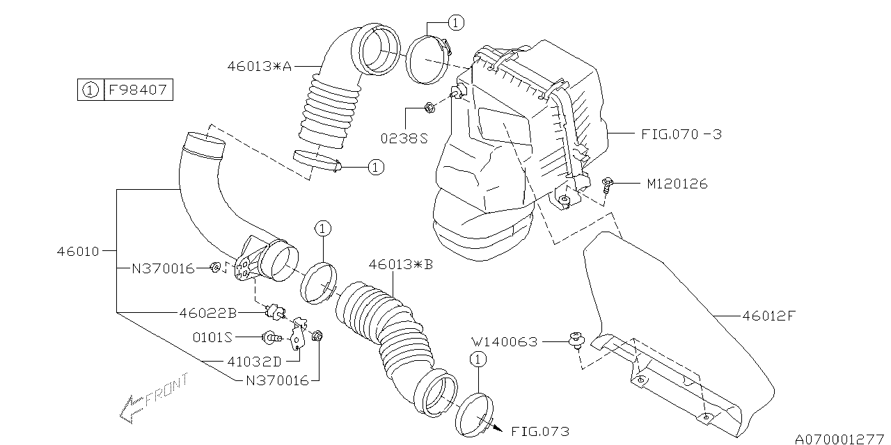 Subaru 46032AJ000 Bracket Duct