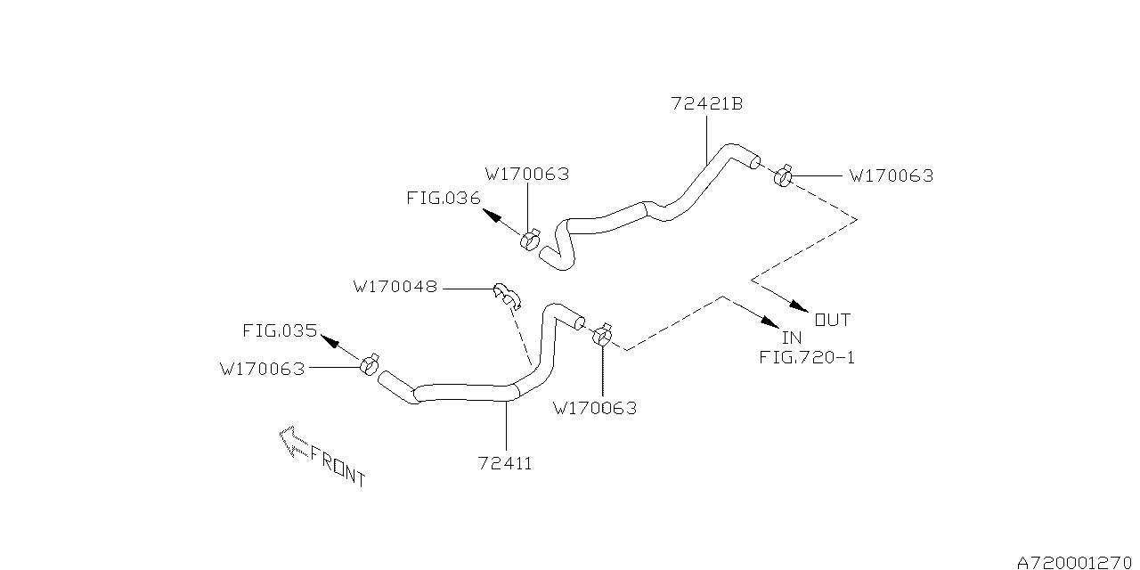 Subaru 72421AJ00A Hose Heater Out