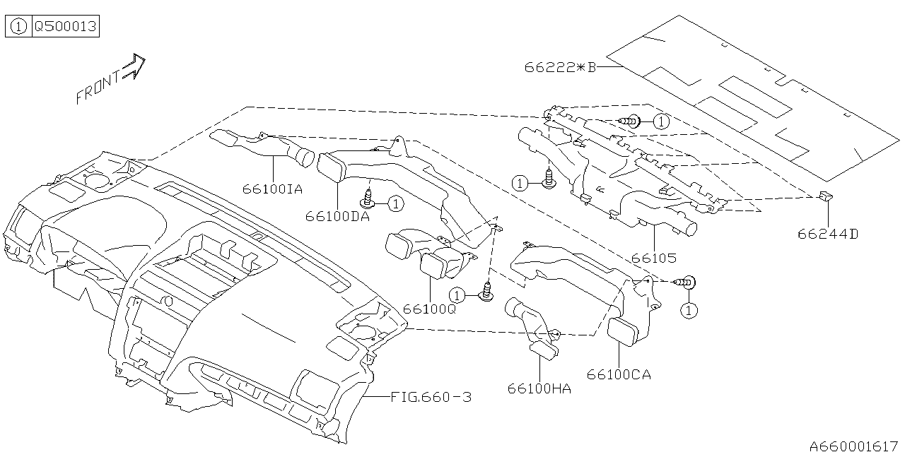 Subaru 66222FJ000 INSULATOR INPANE