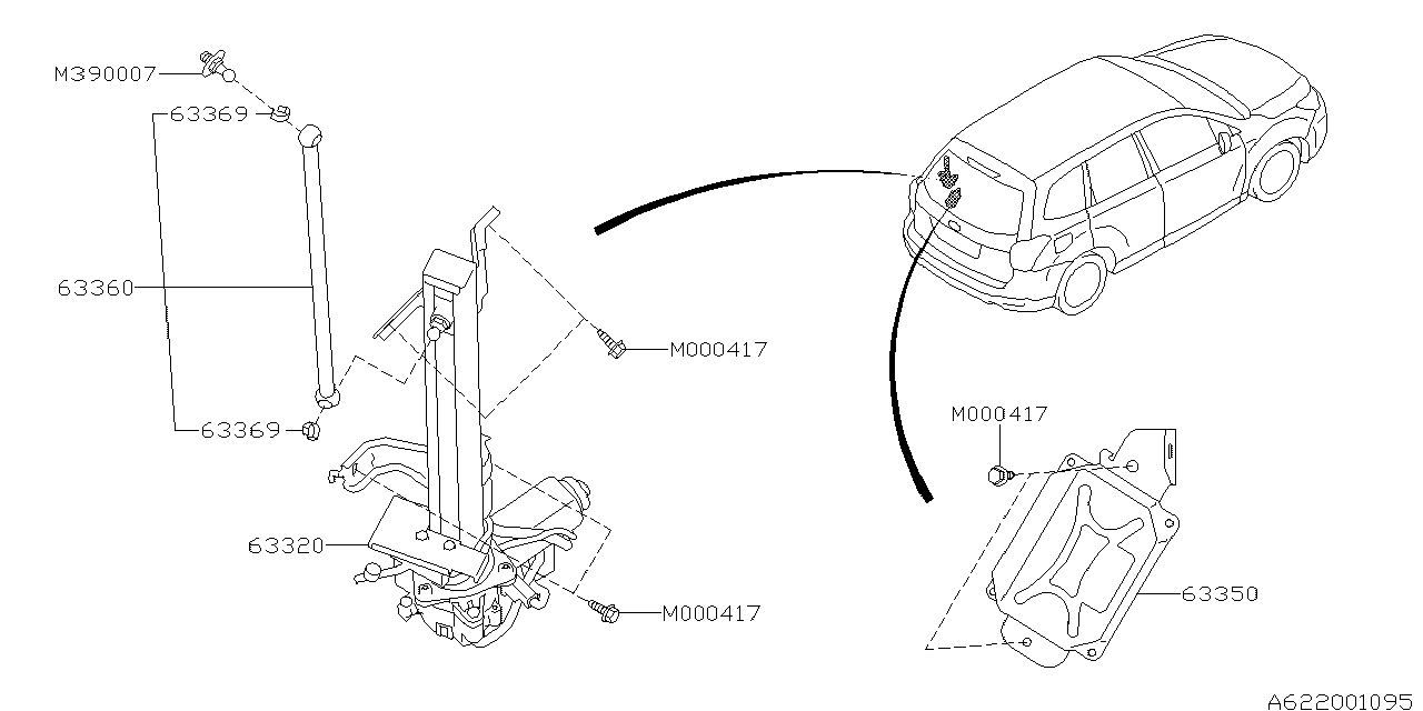 Subaru 63350SG004 Power Rear Gate ECU