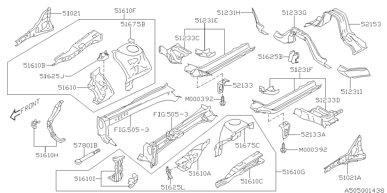 Subaru 51625SG1609P Bracket Battery Rod