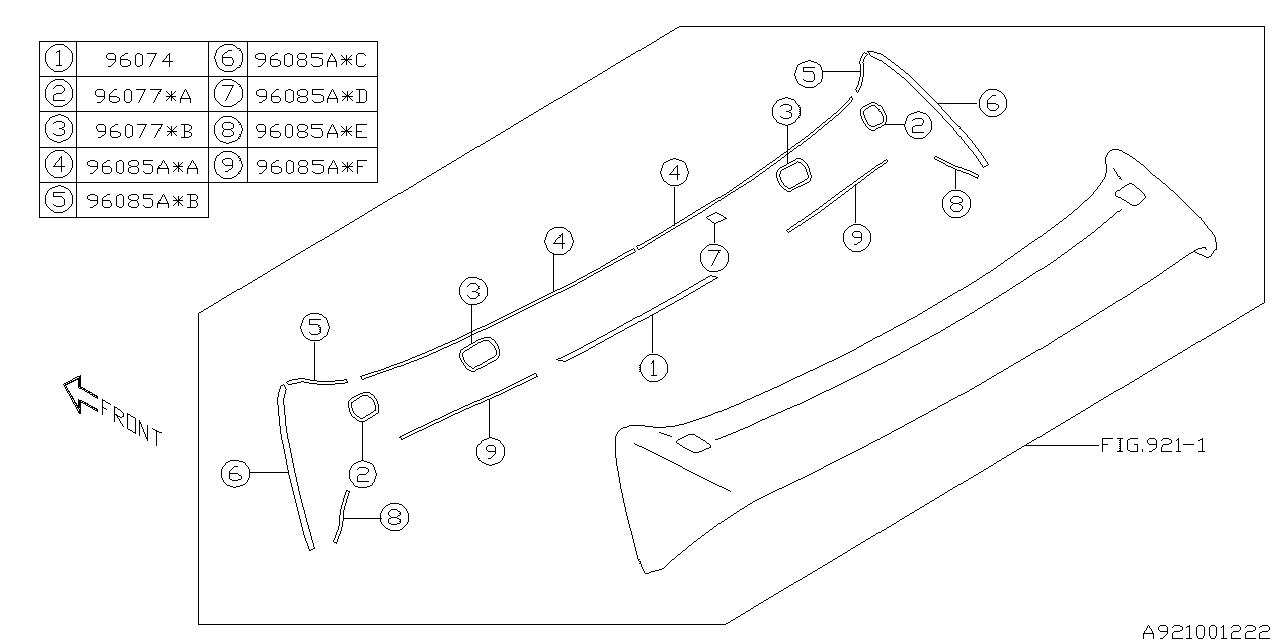 Subaru 96085SG030 Cushion Front