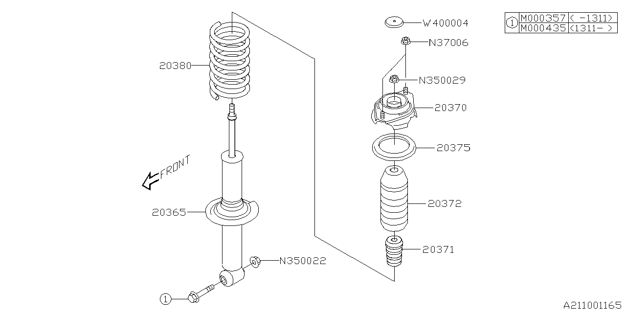 Subaru 20365SG100 Shock ABSORBER Rear