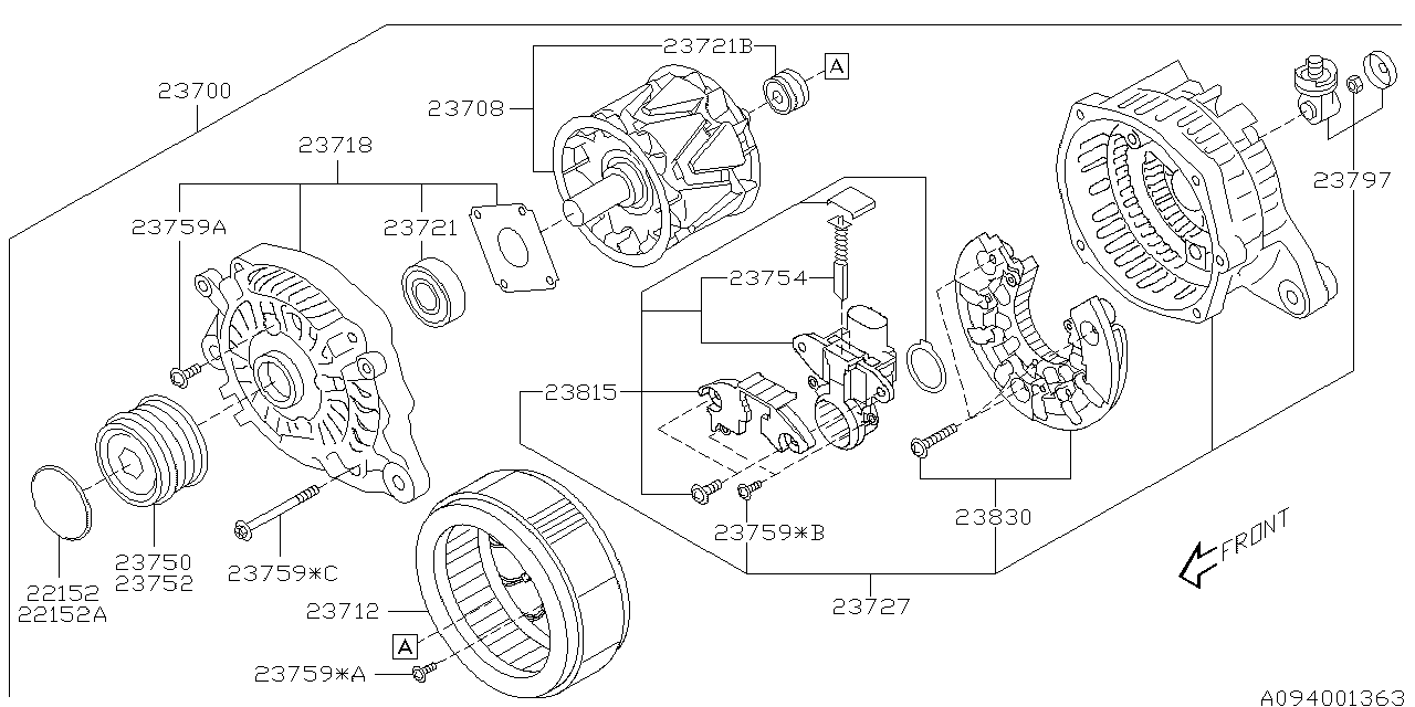 Subaru 23708AA330 Rotor Assembly ALTERNATOR