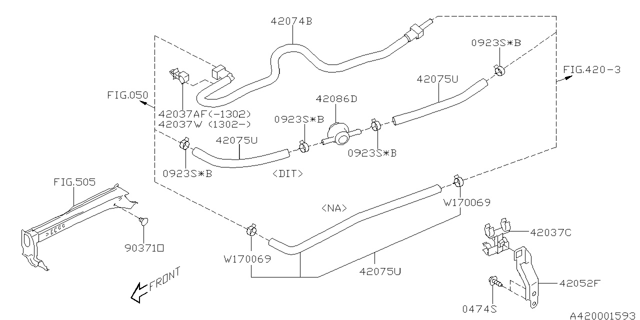 Subaru 42037SG000 Clamp Tube